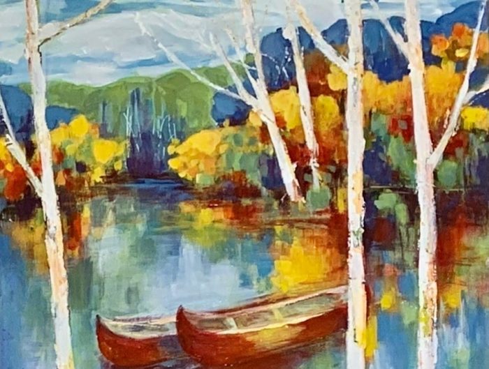 Summer in Cottage Country (Jacintha Krish) acrylic (Sat. July 19 and Sun. July 20) 10am-4pm (Studio ONE)