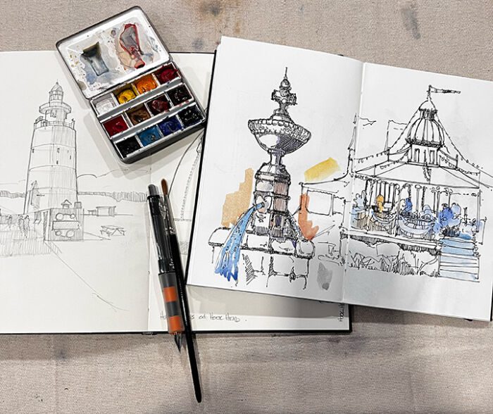 Sketching (with Colour) for the Traveler (multimedia) Mondays (9:30am-12:30pm) Robin Mitchell (Level 2) 6 weeks (Sept.8-Oct.20)