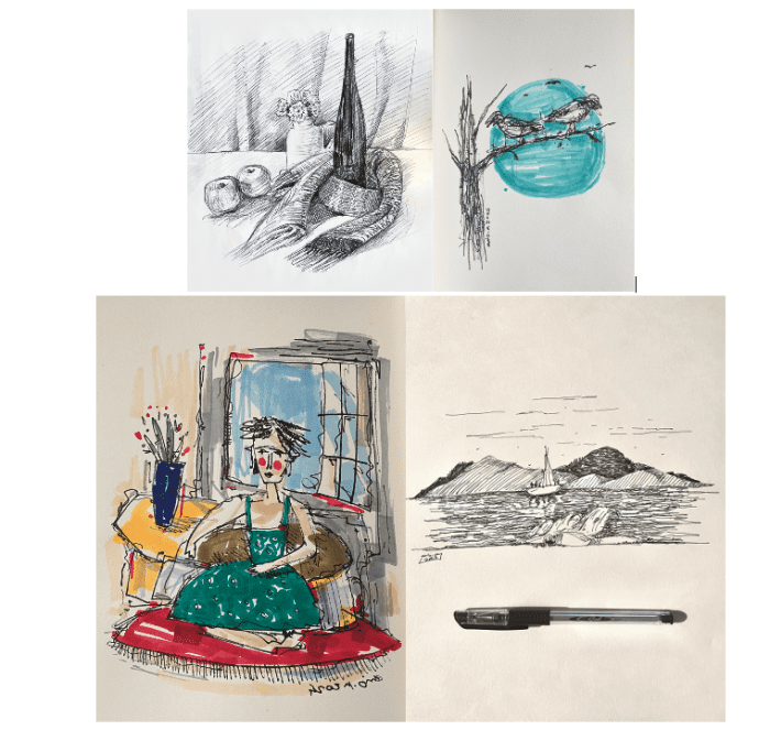 Line Drawing with Colour (black ink and markers) *young adults and adults* (materials not included) Anis Mansour (Saturdays 11:30am-1pm)  * 3 WEEKS * (June 14-28)