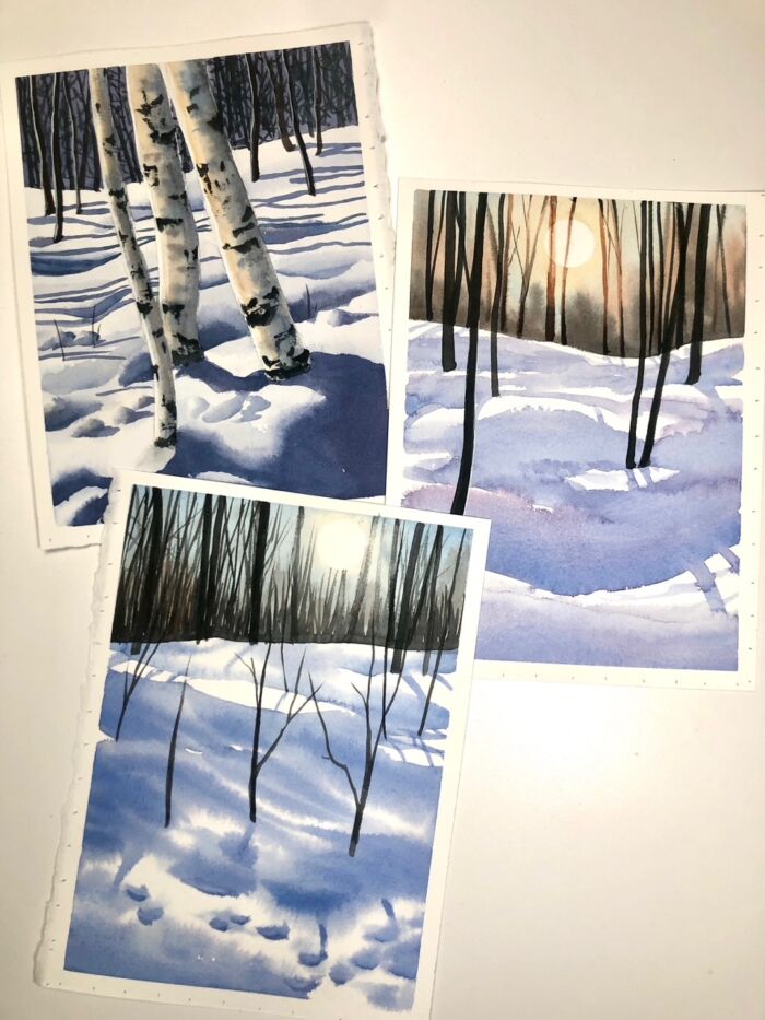 Winter Landscapes in Watercolour (Shelley Prior) Mon. Oct. 27 (9:30 a.m. to 3:30 p.m.) ALL levels welcome!