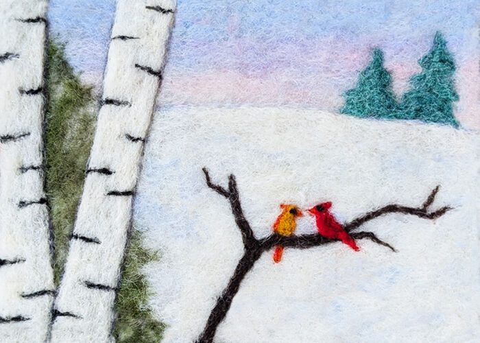 Winter Birch and Cardinals (needle felt/fibre art) Cathy Disbrow (Sun. Dec. 6) 10 am-3 pm *materials included*