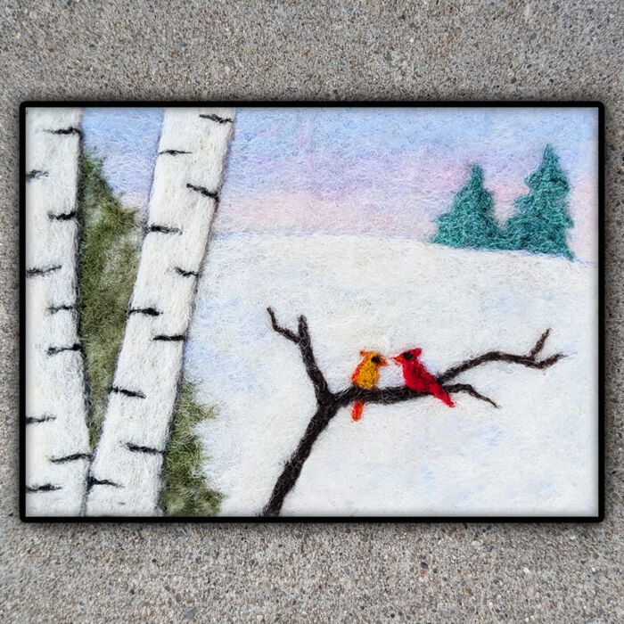 Winter Birch and Cardinals (needle felt/fibre art) Cathy Disbrow (Sun. Dec. 6) 10 am-3 pm *materials included*