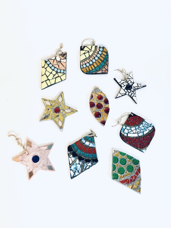 Mosaic Holiday Ornaments *MATERIALS INCLUDED* (Elena Martoglio) Sunday Dec. 7 (1-4 p.m.) No experience required!