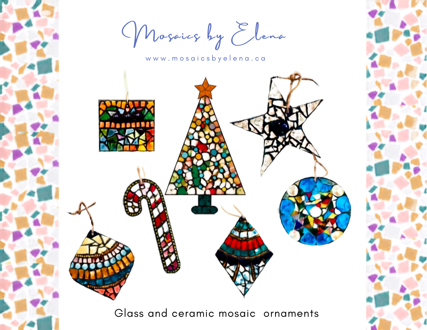 *Sun Dec 13* Mosaic Holiday Ornaments *MATERIALS INCLUDED* (Elena Martoglio) Sunday Dec. 13 (11am-1pm) No experience required!