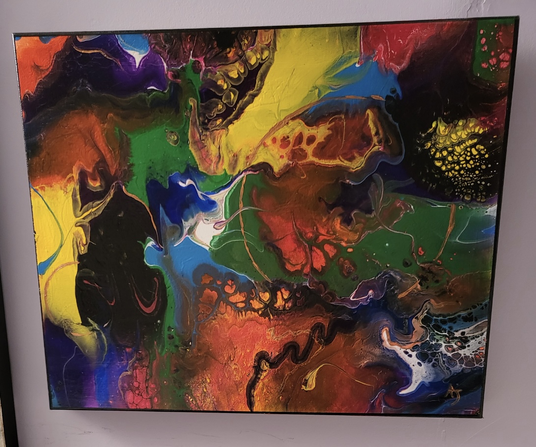 Next Level Fluid Art (with Tools) acrylic (AJ Webb) Sat. Jan. 31 from 10 am-3 pm and Sun. Feb. 1 from 2-4 pm (Level 2) intermediate