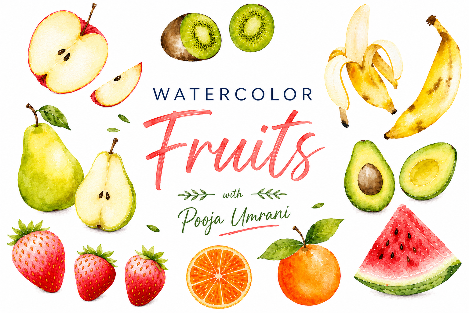 *SUN Aug 23* Fruits of Summer (watercolour) *beginner and up* with Pooja Kenjale-Umrani (1-4 p.m.) Studio ONE