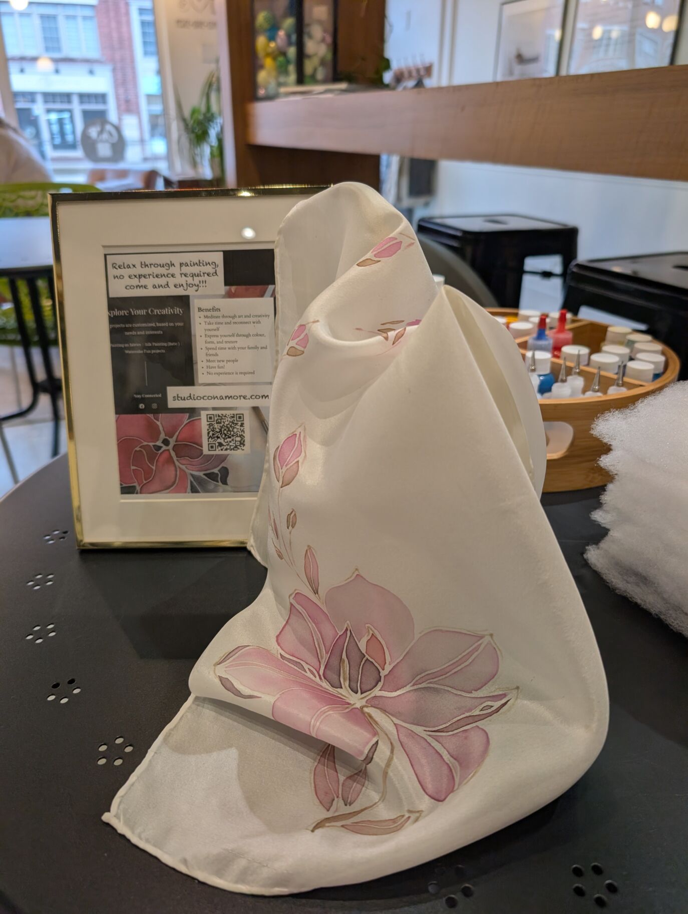 Paint an Original 18x18 Silk Scarf (all materials included) Tatiana Dragalin (Sat.Oct.24) all levels (Studio ONE) 1-4 pm - Image 4
