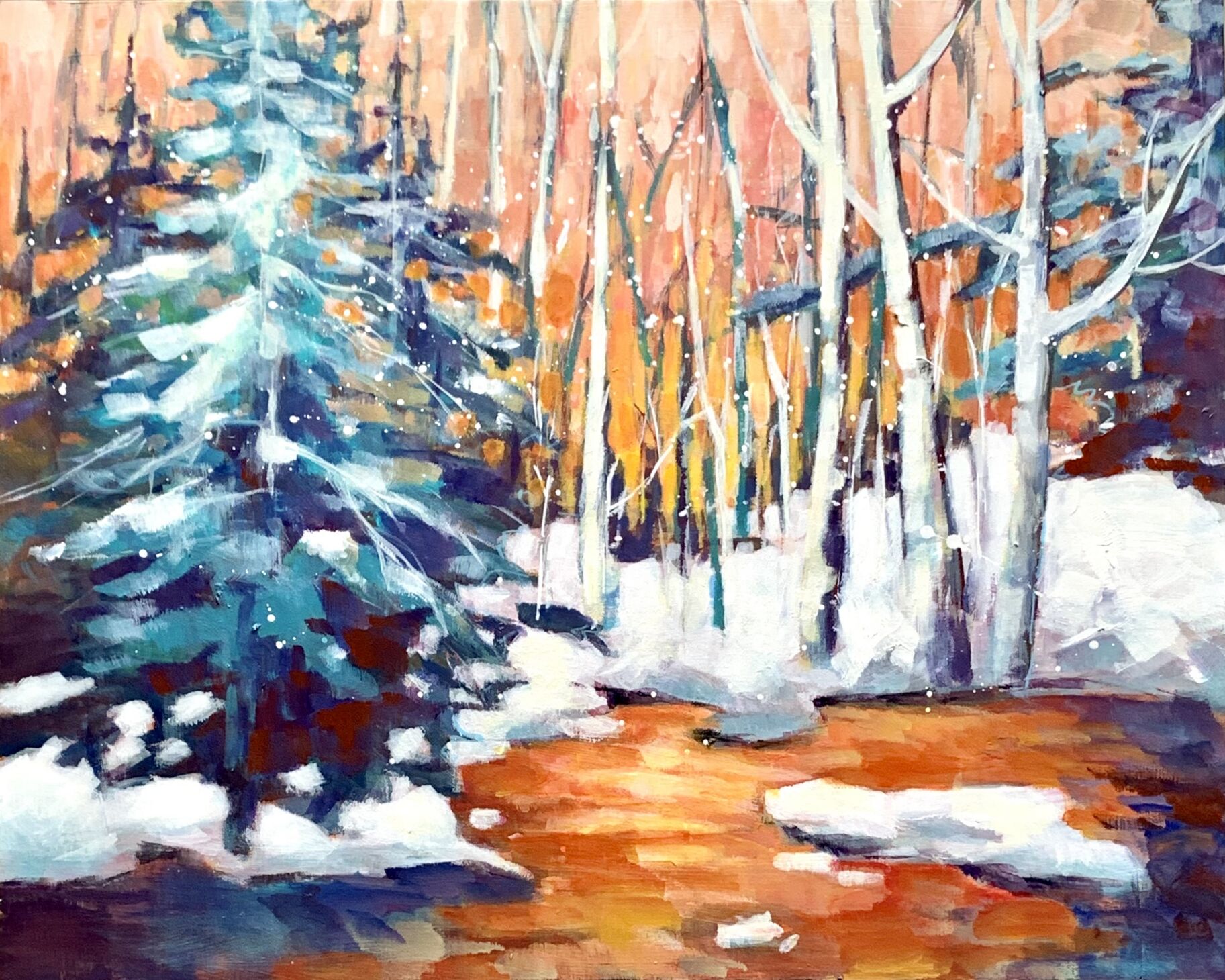 *Late Fall* Bright and Bold Variety of Impressionism (acrylic) Jacintha Krish (Tuesday mornings) Level 2 9:30 am-12:30 pm (6 weeks) Nov. 10 - Dec. 14 (Studio TWO) - Image 3